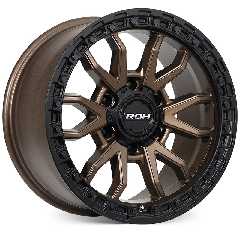 Load image into Gallery viewer, ROH Alloy Wheels RAID Matt Bronze w/Matt Black Lip