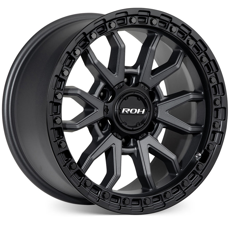 Load image into Gallery viewer, ROH Alloy Wheels RAID Matt Gunmetal w/Matt Black Rim Edge