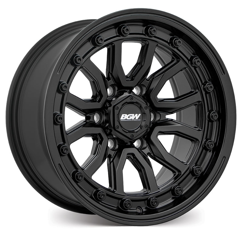 Load image into Gallery viewer, BGW VULCAN Matt Black alloy wheel with split-spoke design for 4x4 and SUV vehicles