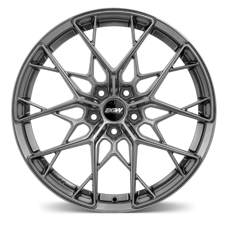 Load image into Gallery viewer, BGW ZURICH Hyper Dark wheel front view - precision-engineered spoke pattern with sophisticated finish