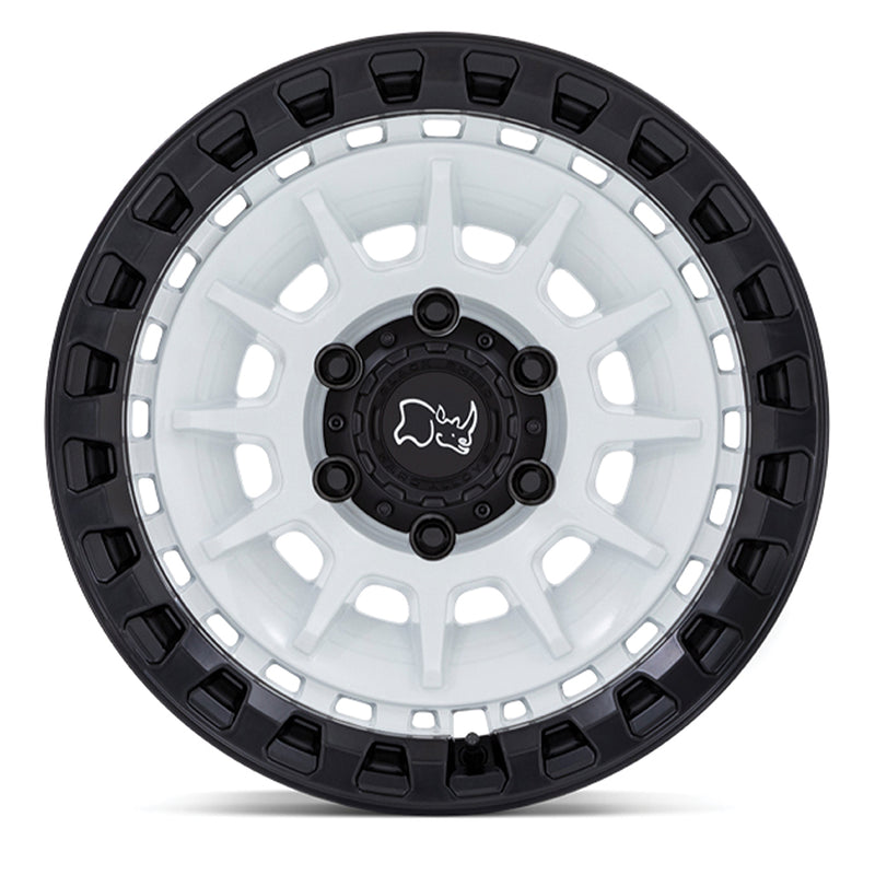 Load image into Gallery viewer, Black Rhino Wheels BARRAGE Matt White w/Matt Black Lip Edge