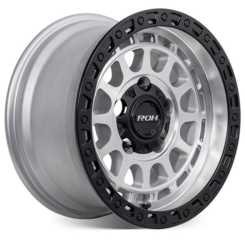 Load image into Gallery viewer, ROH Alloy Wheels ASSAULT Silver w/Machined Face & Black Lip Edge