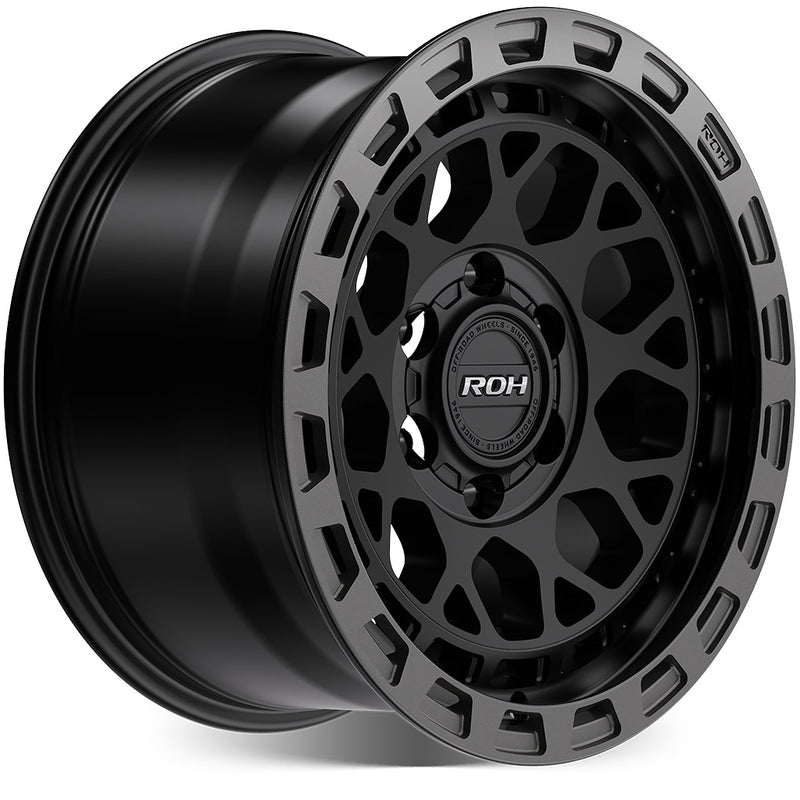 Load image into Gallery viewer, ROH Alloy Wheels ATLAS Matt Black w/Graphite Rim Edge