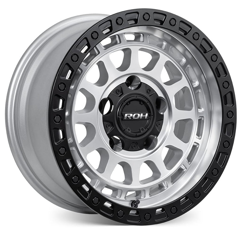 Load image into Gallery viewer, ROH Alloy Wheels ASSAULT Silver w/Machined Face & Black Lip Edge