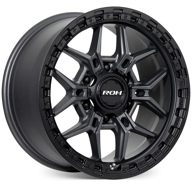 Load image into Gallery viewer, ROH Alloy Wheels AXE Matt Gunmetal w/Matt Black Rim Edge