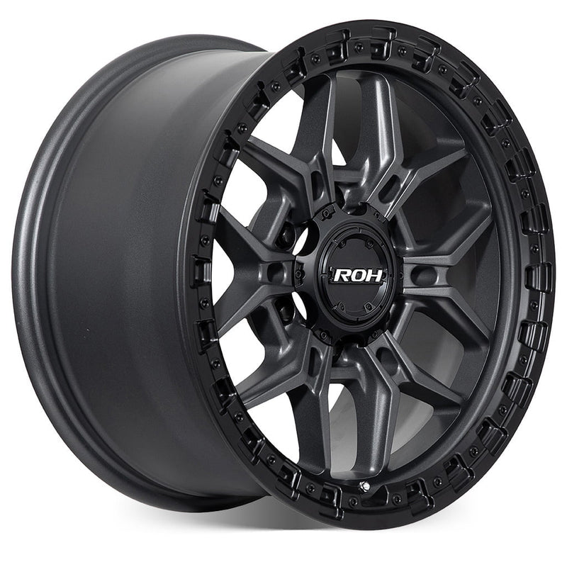 Load image into Gallery viewer, ROH Alloy Wheels AXE Matt Gunmetal w/Matt Black Rim Edge