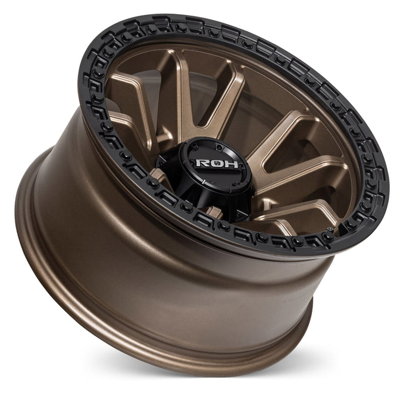 Load image into Gallery viewer, ROH Alloy Wheels RAID 5 Matt Bronze w/Matt Black Lip