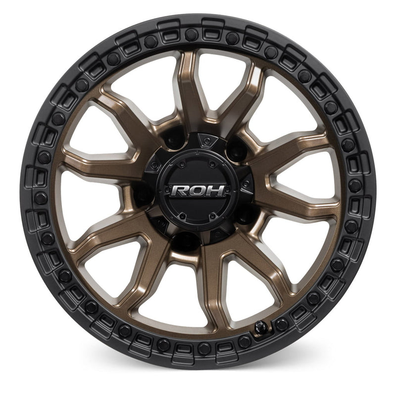 Load image into Gallery viewer, ROH Alloy Wheels RAID 5 Matt Bronze w/Matt Black Lip