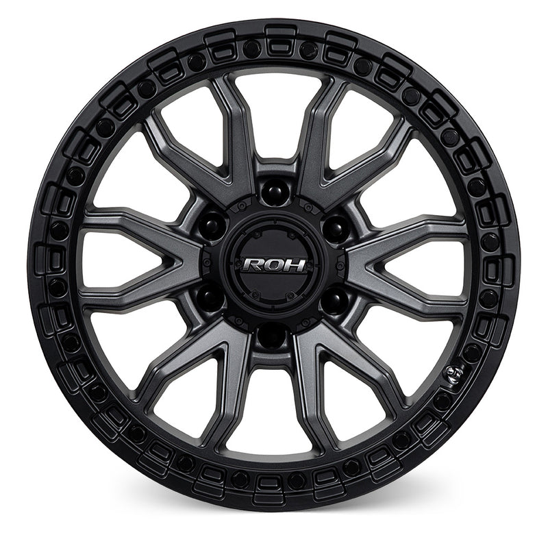 Load image into Gallery viewer, ROH Alloy Wheels RAID Matt Gunmetal w/Matt Black Rim Edge