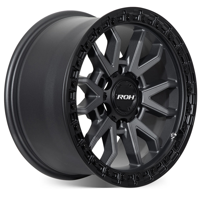 Load image into Gallery viewer, ROH Alloy Wheels RAID Matt Gunmetal w/Matt Black Rim Edge