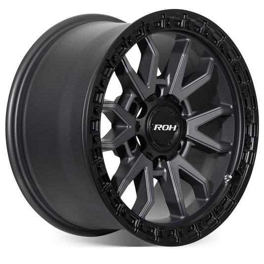 ROH Alloy Wheels RAID Matt Gunmetal w/Matt Black Rim Edge