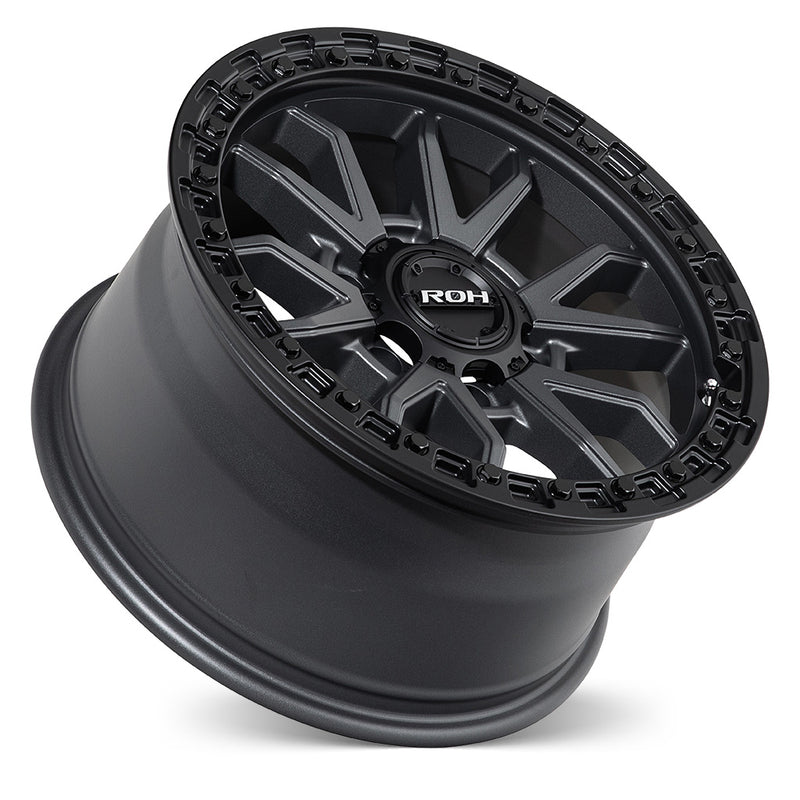Load image into Gallery viewer, ROH Alloy Wheels RAID Matt Gunmetal w/Matt Black Rim Edge