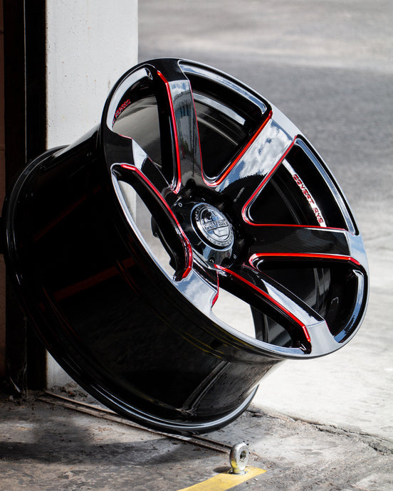 Covert RV6 Gloss Black with Red Milled Spokes