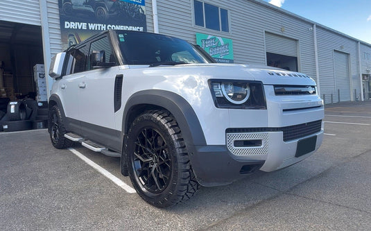 Land Rover Defender 2023 fitted with BGW Zurich wheels in Matt Black, 20x8.5 ET35