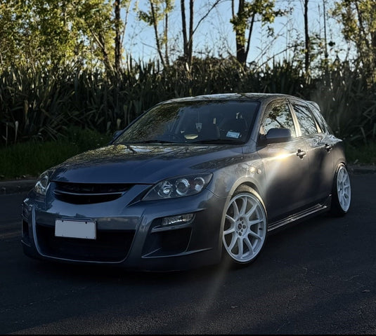 2007 Mazda 3 Axela fitted with BGW DC Ten wheels in white finish 18x9 ET35