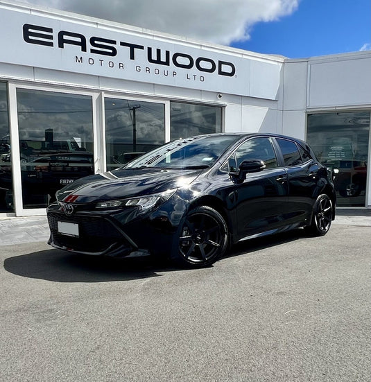 Toyota Corolla 2022 fitted with Matt Black BGW JD-7 alloy wheels