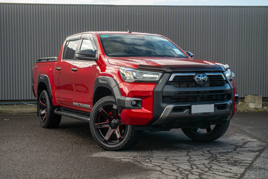 Toyota Hilux SR5 Cruiser fitted with Covert RV6 Gloss Black Red Milled 20x9.5 wheels