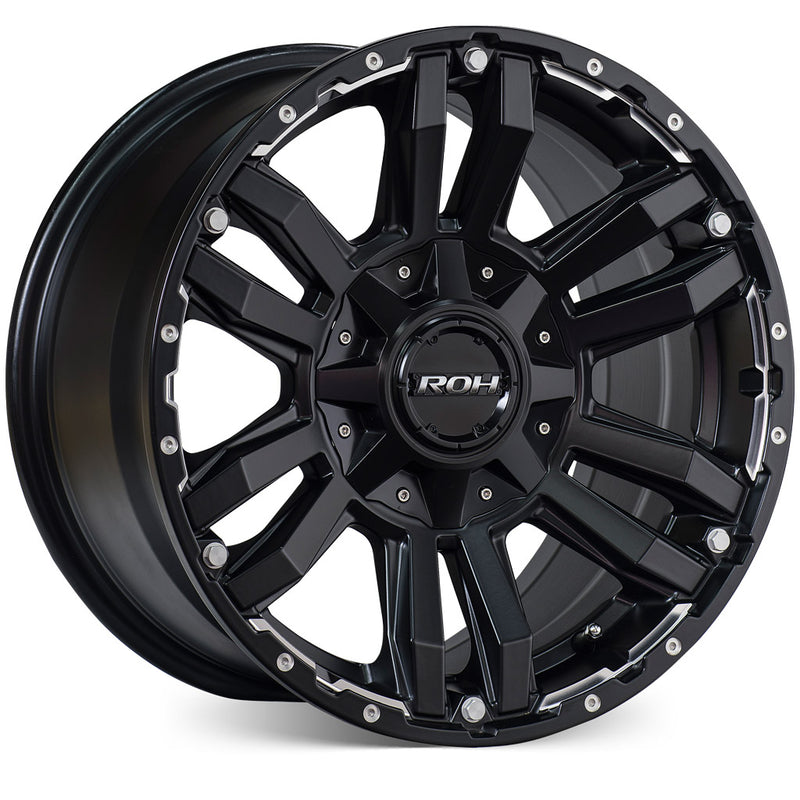 Load image into Gallery viewer, ROH Alloy Wheels VAPOUR Matt Black w/Machined Under Cut
