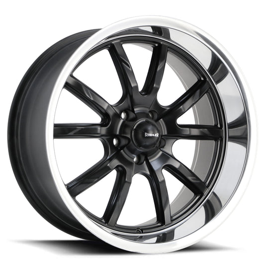 Ridler Wheels R650 Matt Black w/Polished Lip
