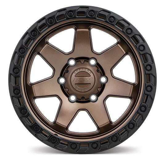 BGW ATLAS Bronze w/Black Bead wheel front view - 7-spoke off-road alloy wheel 6/139.7 PCD
