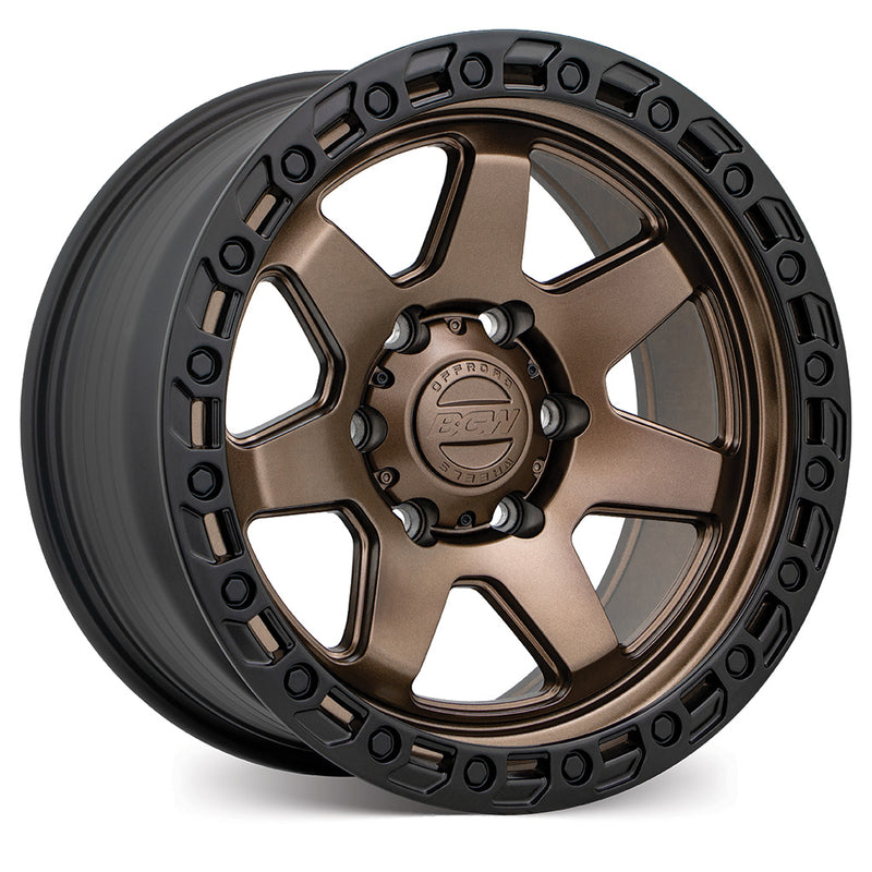 Load image into Gallery viewer, BGW ATLAS Bronze w/Black Bead alloy wheel - 17x8.5 beadlock-inspired design
