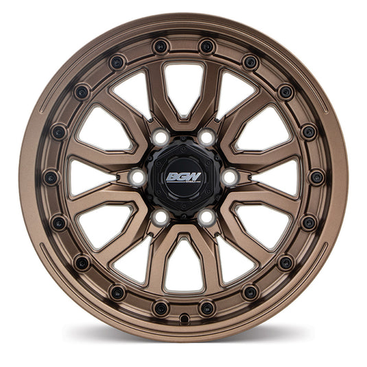 BGW VULCAN Bronze wheel front view displaying 6/139.7 PCD fitment for Hilux, Ranger, and Triton