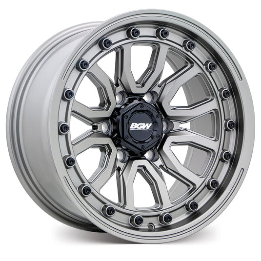 BGW VULCAN Grey alloy wheel with split-spoke design for 4x4 and SUV vehicles