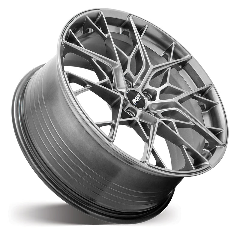 Load image into Gallery viewer, BGW ZURICH Hyper Dark wheel angle view - contemporary European styling with subtle metallic highlights
