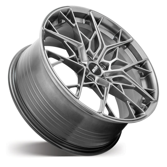 BGW ZURICH Hyper Dark wheel angle view - contemporary European styling with subtle metallic highlights