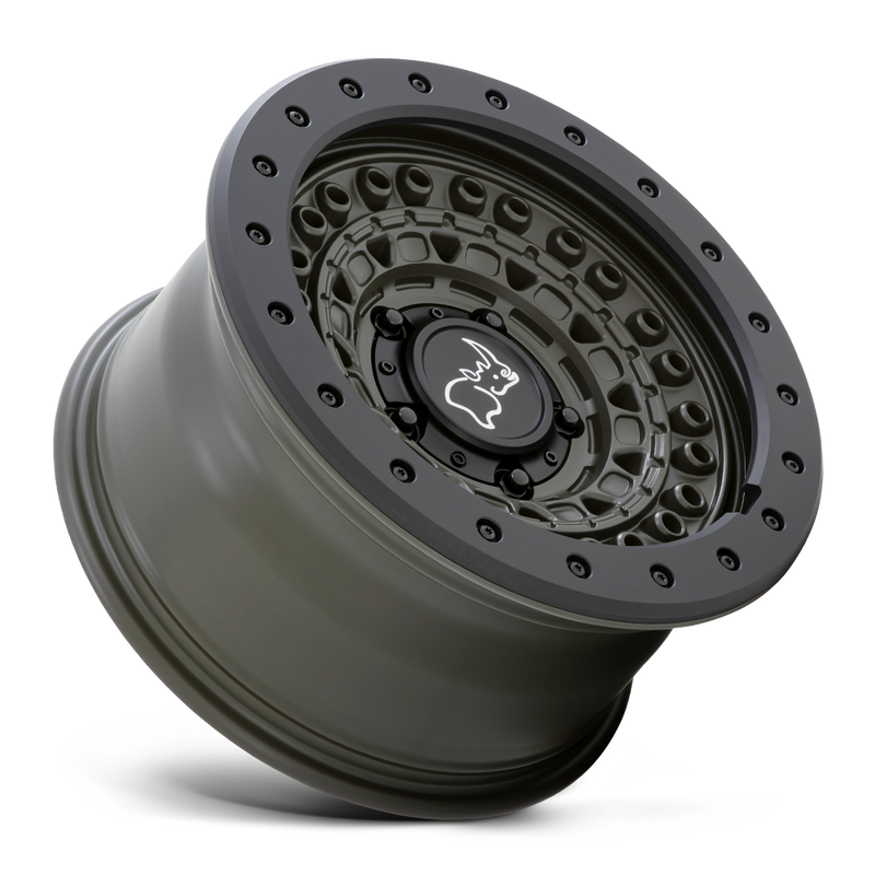 Load image into Gallery viewer, Black Rhino Wheels BARRICADE Olive Drab Green w/Black Rock Guard
