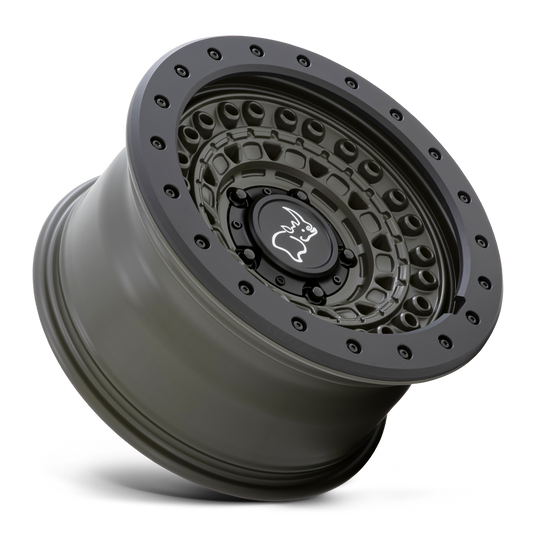 Black Rhino Wheels BARRICADE Olive Drab Green w/Black Rock Guard