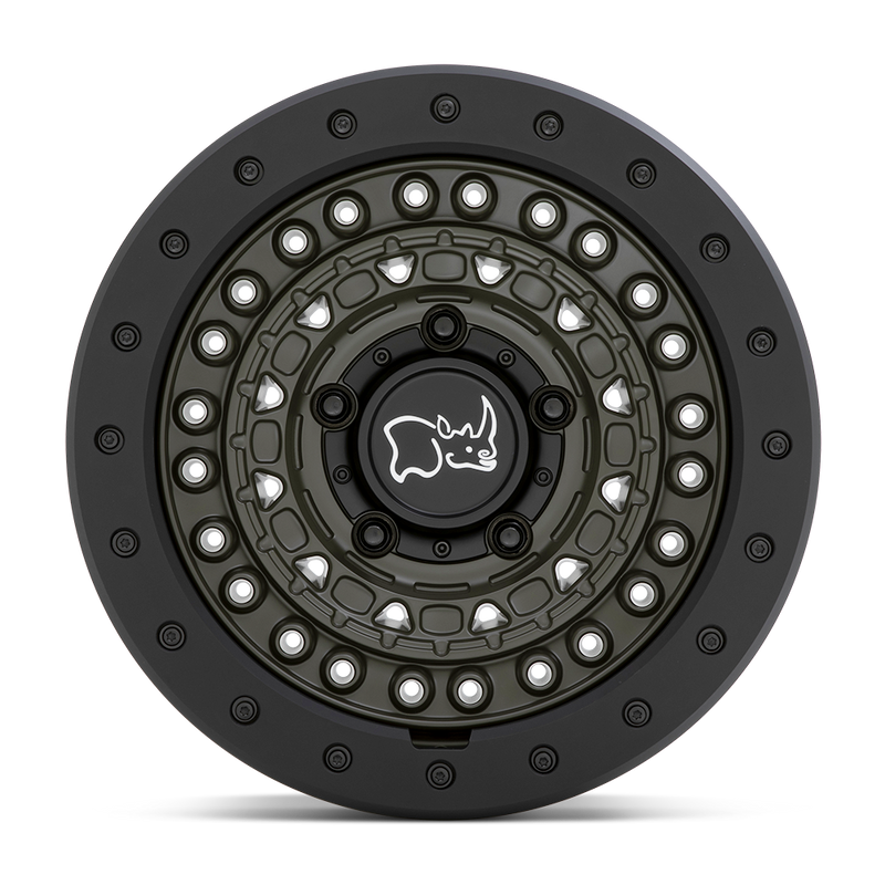Load image into Gallery viewer, Black Rhino Wheels BARRICADE Olive Drab Green w/Black Rock Guard
