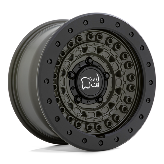 Black Rhino Wheels BARRICADE Olive Drab Green w/Black Rock Guard