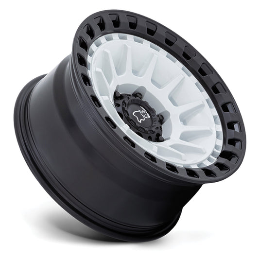 Black Rhino Wheels BARRAGE Matt White w/Matt Black Lip Edge