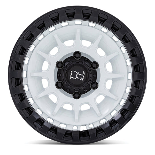 Black Rhino Wheels BARRAGE Matt White w/Matt Black Lip Edge