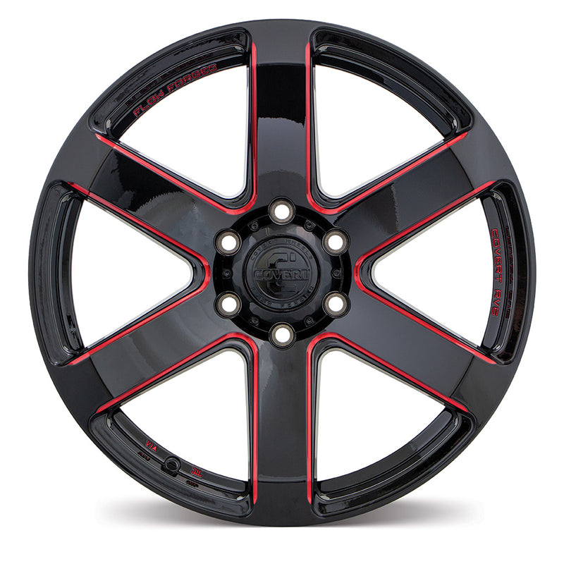 Load image into Gallery viewer, Covert Wheels RV6 Gloss Black w/Milled Spokes &amp; Red Tint
