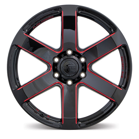 Covert Wheels RV6 Gloss Black w/Milled Spokes & Red Tint