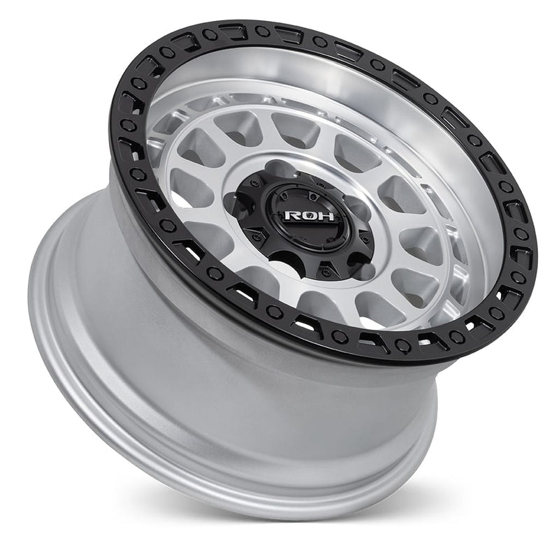 Load image into Gallery viewer, ROH Alloy Wheels ASSAULT Silver w/Machined Face &amp; Black Lip Edge
