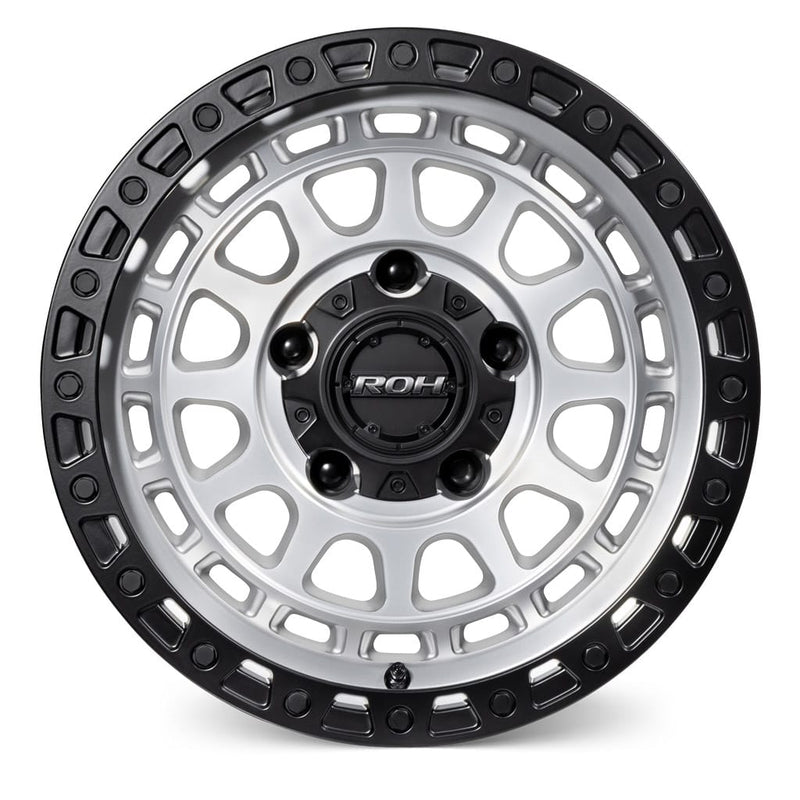 Load image into Gallery viewer, ROH Alloy Wheels ASSAULT Silver w/Machined Face &amp; Black Lip Edge
