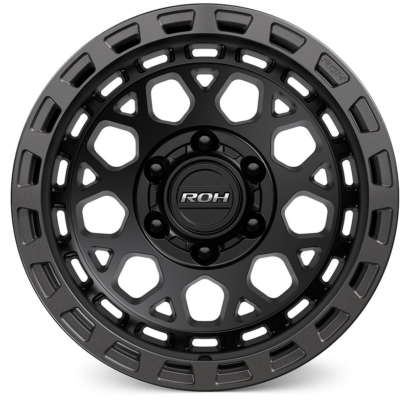 Load image into Gallery viewer, ROH Alloy Wheels ATLAS Matt Black w/Graphite Rim Edge
