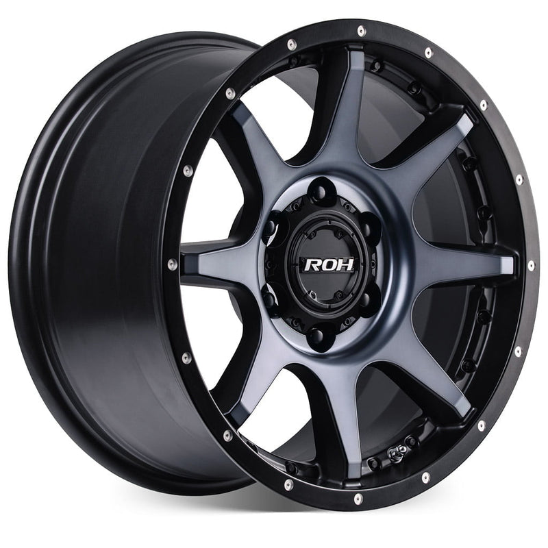 Load image into Gallery viewer, ROH Alloy Wheels TROPHY Matt Black w/Machined Face &amp; Dark Tint
