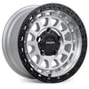 ROH Assault alloy wheel silver machined face black lip edge front view