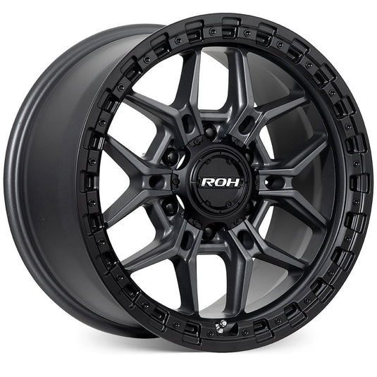 ROH Alloy Wheels AXE Matt Gunmetal w/Matt Black Rim Edge