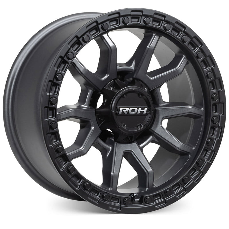 Load image into Gallery viewer, ROH Alloy Wheels RAID 5 Matt Gunmetal w/Matt Black Rim Edge
