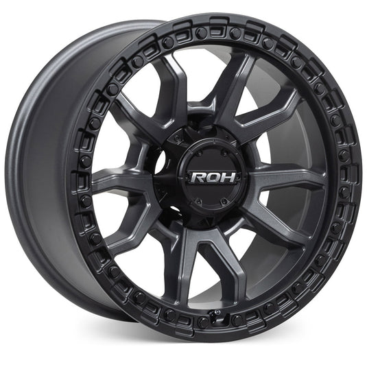 ROH Alloy Wheels RAID 5 Matt Gunmetal w/Matt Black Rim Edge