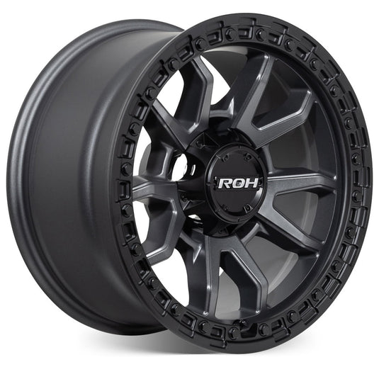 ROH Alloy Wheels RAID 5 Matt Gunmetal w/Matt Black Rim Edge