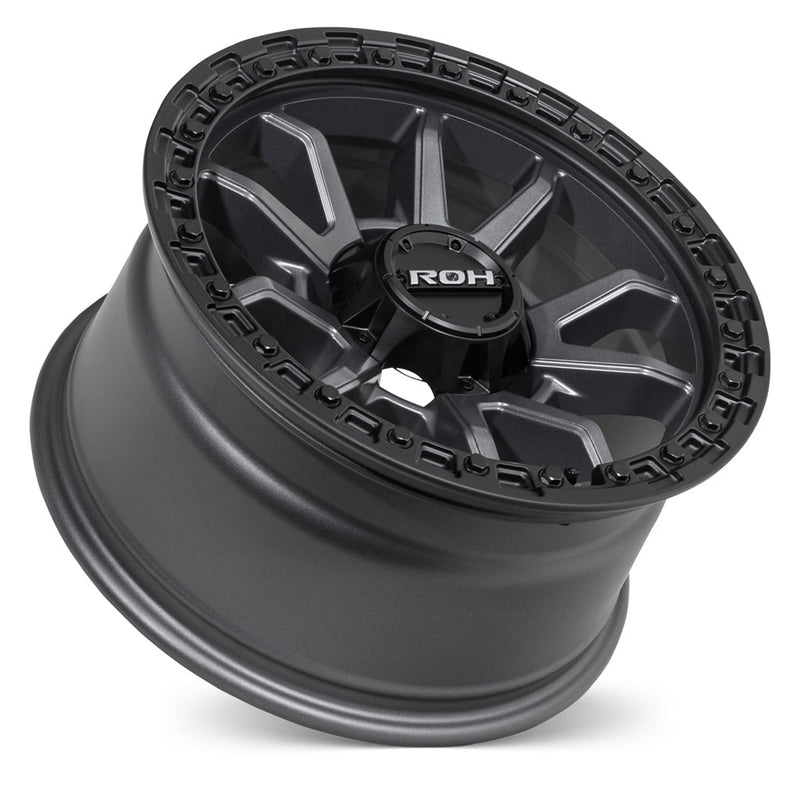 Load image into Gallery viewer, ROH Alloy Wheels RAID 5 Matt Gunmetal w/Matt Black Rim Edge
