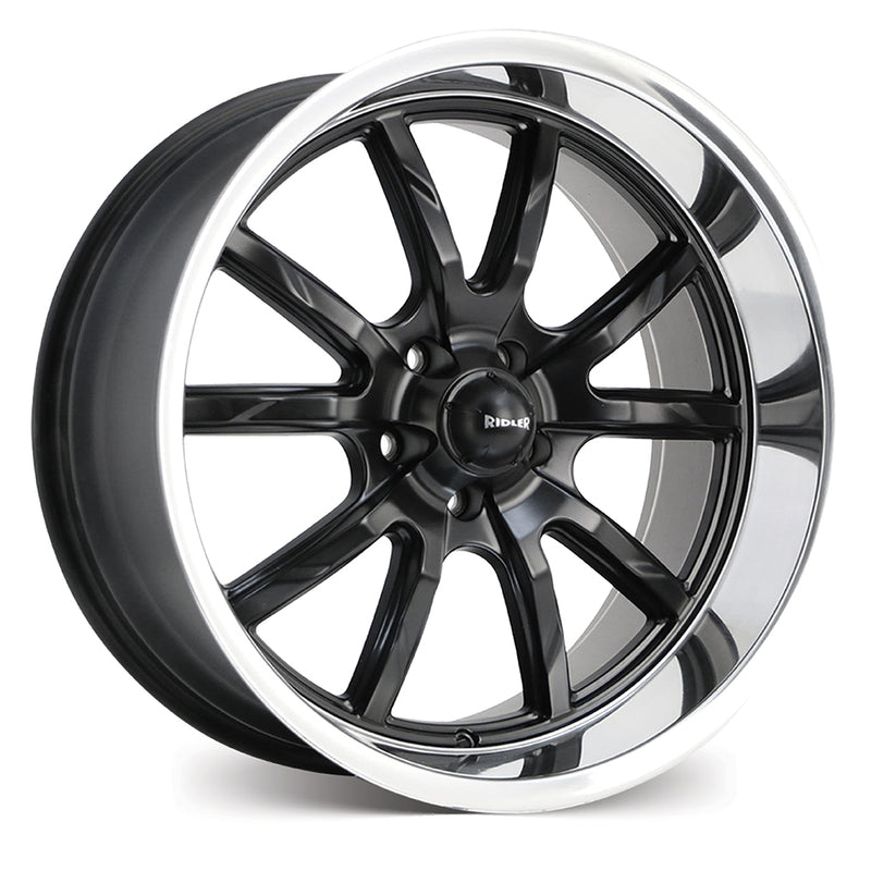 Load image into Gallery viewer, Ridler Wheels R650 Matt Black w/Polished Lip
