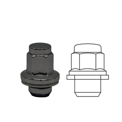 M14x1.5 22mm HEX SHANK NUT W/WASHER TOY / LEX BLACK