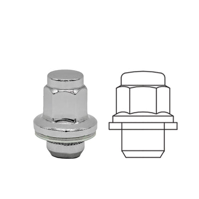 M14x1.5 22mm HEX SHANK NUT W/WASHER TOY / LEX CHROME